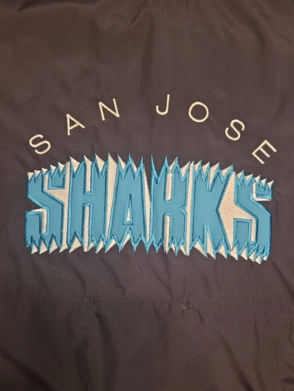 VTG 1990s San Jose Sharks CCM Brand NHL Pullover Windbreaker Jacket Size Large